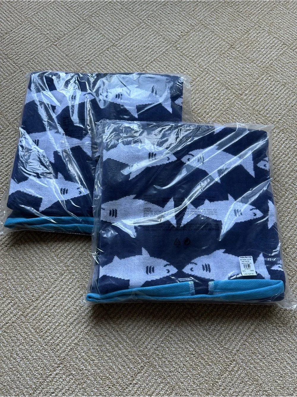 Pottery Barn Kids navy towels